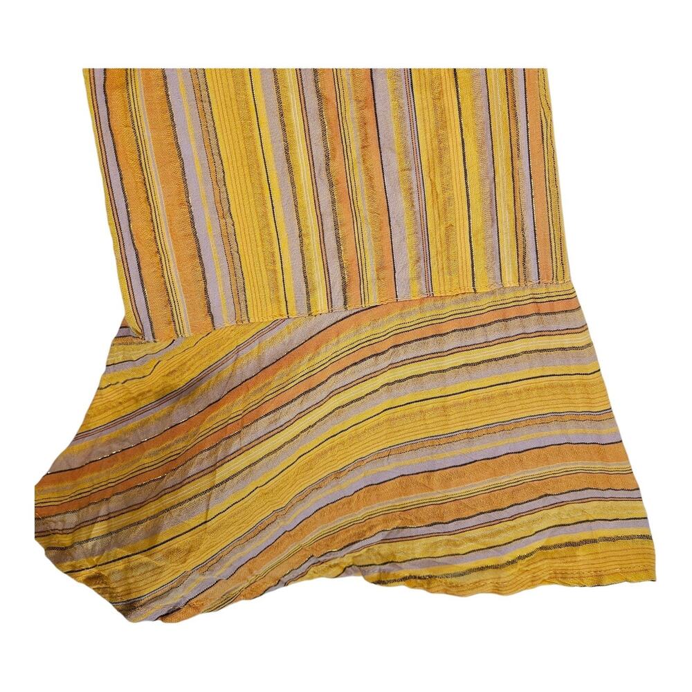 HOUSE OF HARLOW 1960 Revolve L Makena Dress Striped 3/4 Bell Sleeve Drawstring - Picture 5 of 12